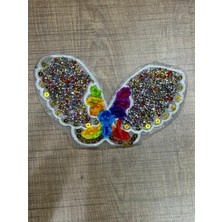 Gönülden Tasarım 16X10 cm Ütü Ile Yapışan Dokuma Taşlı Kelebek Arma Dikiş Aksesuarı Aplike