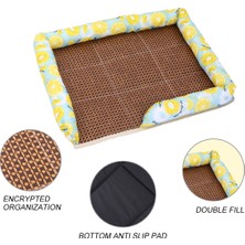 Rattan Mat Şifreli Köpek Evi Liang Mat Nest-Limon Sarı-L (Yurt Dışından)