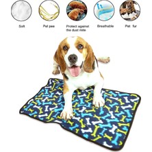 Pet Çift Taraflı Peluş Battaniye-Mavi Kemik BATTANIYE-L(40*32CM) (Yurt Dışından)