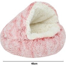 Kabuk Yarı Kapalı Kedi Yuvası-Pembe (PELUŞ)-40CM (Yurt Dışından)