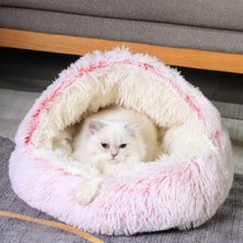 Kabuk Yarı Kapalı Kedi Yuvası-Pembe (PELUŞ)-40CM (Yurt Dışından)