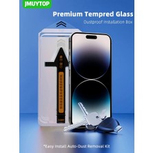 iPhone 14 Pro Max Uyumlu Ekran Koruyucu Cam (Anti Static) Kolay Yapıştırma Aparatlı