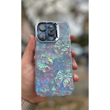 SPHONE Apple iPhone 15 Pro Uyumlu Kılıf Hologramlı Kalp Kurdele 3D Kabartmalı Ayıcık Emoji Kristal Şeffaf Clear