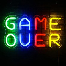 Sanec Game Over Neon Tabela Neon Yazı Dekoratif Aydınlatma ve Gece Lambası