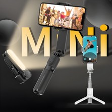 Megamus Akıllı Telefon L09 Gimbal Sabitleyici Dolgu Işığı Bluetooth Selfie Video Çekim Tripod