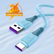 Sourcingasia 3A Sıvı Silikon Hızlı Şarj Kablosu Tel Samsung Huawei Xiaomi Cep Telefonu Için Hızlı Şarj USB C Tipi Kablo Mikro USB Kabloları (Yurt Dışından)