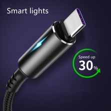 Sourcingasia 5A LED Mikro USB Kablosu USB C Kablosu Hızlı Şarj Huawei Samsung Xiaomi Mi 10 Android Cep Telefonu Aksesuarları Şarj Kabloları (Yurt Dışından)