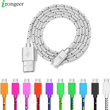 Sourcingasia 1m/2m/3m Naylon Örgülü Mikro USB Kablosu Veri Senkronizasyonu USB Şarj Aleti Kablosu Samsung Huawei Xiaomi Htc Android Telefon Için USB Mikro Kablolar (Yurt Dışından)