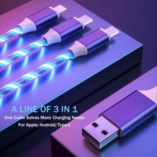 Sourcingasia Mvqf 3in1 LED Aydınlatma USB Kabloları Mikro USB C Tipi Şarj Kablosu IPhone 13 Için Huawei Samsung Çoklu USB Bağlantı Noktası USB C Telefon Kabloları (Yurt Dışından)