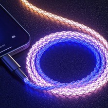 Sourcingasia Cep Telefonu Kabloları Rgb Parlayan Şarj Kabloları LED Işık Mikro USB C Tipi Şarj Cihazı iPhone 13 12 Xiaomi Samsung Huawei Telefon (Yurt Dışından)