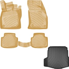 Rizline Vw Passat B8,5 3D Havuzlu Paspas Bej Renk + 3D Bagaj Havuzu Paspası Sedan 2019 Sonrası - Rizline