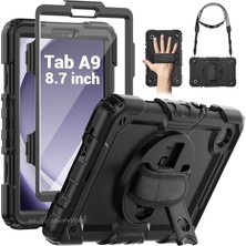 MTK Moveteck Samsung Galaxy Tab A9 8.7 Inç SM-X110 Tablet Uyumlu Kılıf Tam Koruyucu Askılı Defender Zırh Tank Armor Military