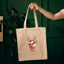 Cemira Yılbaşı Hediyesi Kişiye Özel Isimli Sevimli Yeniyıl Temalı Bez Çanta Tote Bag