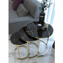 Hausev C Zigon Gold Metal Zigon Sehpa Şimşek