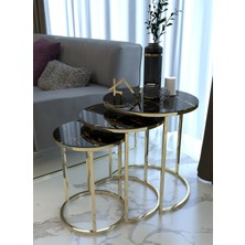Hausev C Zigon Gold Metal Zigon Sehpa Şimşek