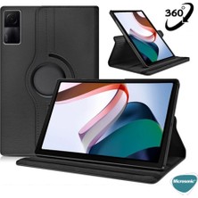 Microsonic Xiaomi Redmi Pad Se Kılıf 360 Dönerli Stand Deri Kırmızı