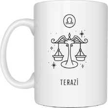 Mor Mürekkep Kişiye Özel Terazi Burcu ve Isimli Beyaz Kupa