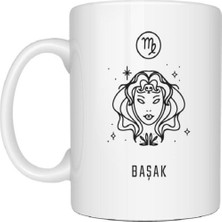 Mor Mürekkep Kişiye Özel Başak Burcu ve Isimli Beyaz Kupa