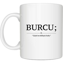 Mor Mürekkep Kişiye Özel Isim ve Anlamı Yazılı Beyaz Kupa