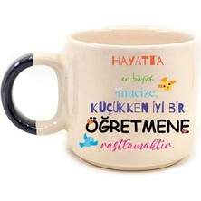 Mor Mürekkep Hayatta En Büyük Mucize Renkli Yazılı Öğretmenler Günü Siyah Kulplu P Kupa