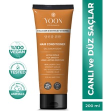 Yoon Biotin B7 ve Kolajen İçeren Vegan Saç Kremi, Nemlendiren, Besleyici ve Onarıcı Saç Bakım Kremi 200 ml