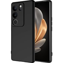 Case 4u Vivo V29 5g Uyumlu Kılıf Kamera Korumalı Içi Kadife Logosuz Mara Lansman Silinebilir Kılıf Siyah