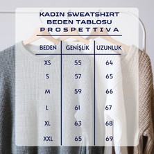 Prospettiva Kadın Kırmızı Oversıze Kalın Içi Polarlı Geyik ve Yılbaşı Temalı Sweatshırt