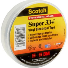 3M™ Scotch® Super 33+ Vinil Elektrik Bandı, Siyah (19mm x 20m)