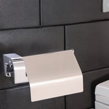 Decordem Banora Ikon Premium Kapaklı Tuvalet Kağıtlığı, Pirinç Paslanmaz, Krom