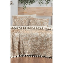 Sarev Dorian Taba Çift Kişilik Pamuklu Yatak Örtüsü Seti