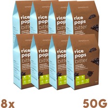 Slimplus 8 Paket Glutensiz Vegan Rice Pops Bitter Kakaolu Pirinç Patlakları 50G