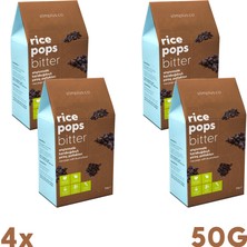 Slimplus 4 Paket Glutensiz Vegan Rice Pops Bitter Kakaolu Pirinç Patlakları 50G