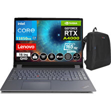 Lenovo Thinkpad Mws P16 V2 Intel Core I7 13850HX 96GB Ddr5 2tb SSD 12GB RTXA4000 165HZ Qhd+ IPS 16" WİNDOWS11PRO Taşınabilirbilgisayar TP21FA000UTX09+WEBLEGELSINÇANTA