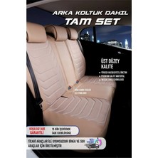 Asya fiat Tempra Uyumlu Lüks Deri Oto Koltuk Kılıfı Ön/arka Set (Asya Seri) Bej