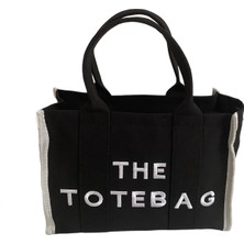 Tuuba Collection Kadın Keten The Tote Bag El Ve Omuz Çantası - Siyah