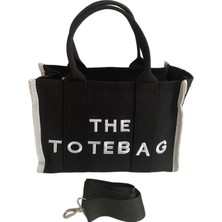 Tuuba Collection Kadın Keten The Tote Bag El Ve Omuz Çantası - Siyah