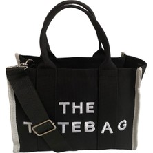 Tuuba Collection Kadın Keten The Tote Bag El Ve Omuz Çantası - Siyah