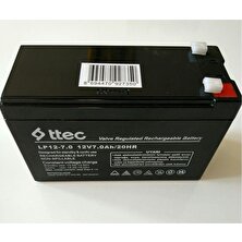 Ttec 12 Volt 7 Amper - 12V 7AH - 12 V 7 Ah Amper Kuru Tip Akü Ups Güç Kaynağı Aküsü Pili Bataryası