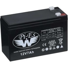 Pi-Es 12V 7AH Akü 12V Akü Kuru Tip Akü 2020 Üretim Tarihli Alarm Paneli Ups Aküsü Güvenlik Kamerası Aküsü