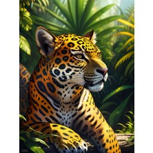 Lilyhobbyland Renkli Baskılı Sayılarla Boyama Hobi Seti Çerçeveli 50 x 65 cm Jaguar