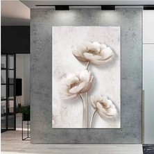 Canvasum Tasarım Beyaz Çiçek Kanvas Tablo DR030