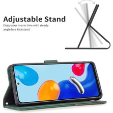 4U Sky Xiaomi Redmi Için BF05 Not 11 4g (Qualcomm) Cüzdan Telefon Kılıfı Geometrik Baskı Stand Pu Deri Kapak Yeşili (Yurt Dışından)