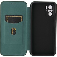 4U Sky Otomatik Emilen Stant Karbon Fiber Doku Xiaomi Için Deri Kabuk Kapağı Not 10 4g/redmi Not 10S/POCO M5S 4g-Green (Yurt Dışından)