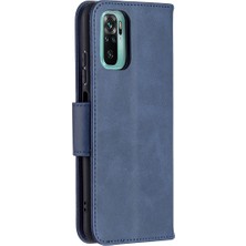 4U Sky Pu Deri Şık Cüzdan Tasarım Akıllı Telefon Kasası Xiaomi Redmi Note 10 4g/not 10S/POCO M5S 4g-Blue (Yurt Dışından)