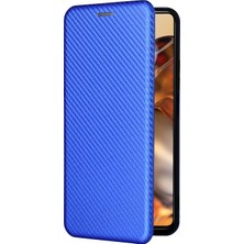 4U Sky Karbon Fiber Doku Hassas Kesim Otomatik Absorbed Anti Drop Anti Deri Telefon Kılıf Kapağı, Xiaomi 11T/11T Pro-Mavi Için Kart Yuvalı (Yurt Dışından)