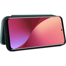 4U Sky Xiaomi 12 Pro 5g /12S Pro 5g /12 Pro (Boyut) 5g Pu Deri Kapak Kartı Yuvası Karbon Fiber Doku Folio Flip Stand Telefon Vaka Yeşili (Yurt Dışından)