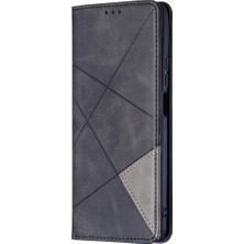 4U Sky Rhombus Benzeri Deri Deri Stand Koruyucu Telefon Kılıfı, Xiaomi 11T/11T Pro-Black Için Kart Yuvalı Kabuk Kabuğu (Yurt Dışından)