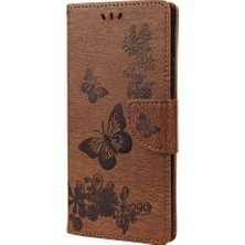 4U Sky Baskılı Kelebekler Çiçek Deri Cüzdanı Xiaomi Redmi Için Stand Kılıfı Not 10 4g/not 10S/POCO M5S 4g-Brown (Yurt Dışından)