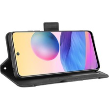 4U Sky Çoklu Kart Yuvası Stand Tasarım Cüzdan Deri Telefon Kılıfı Xiaomi Redmi Note 10 5g/poco M3 Pro 5g/4g-Black (Yurt Dışından)