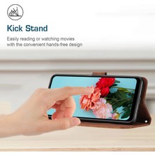 4U Sky Xiaomi 11T Pro 5G/11T 5g Cilt Touch Deri Cüzdan Tam Koruma Kabuk Çizgileri Dışarı Flip Stand Telefon Kılıfı Kahverengi (Yurt Dışından)